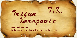Trifun Karajović vizit kartica